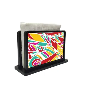 Tissue Holder Paper Napkin Stand - Feathers Pattern
