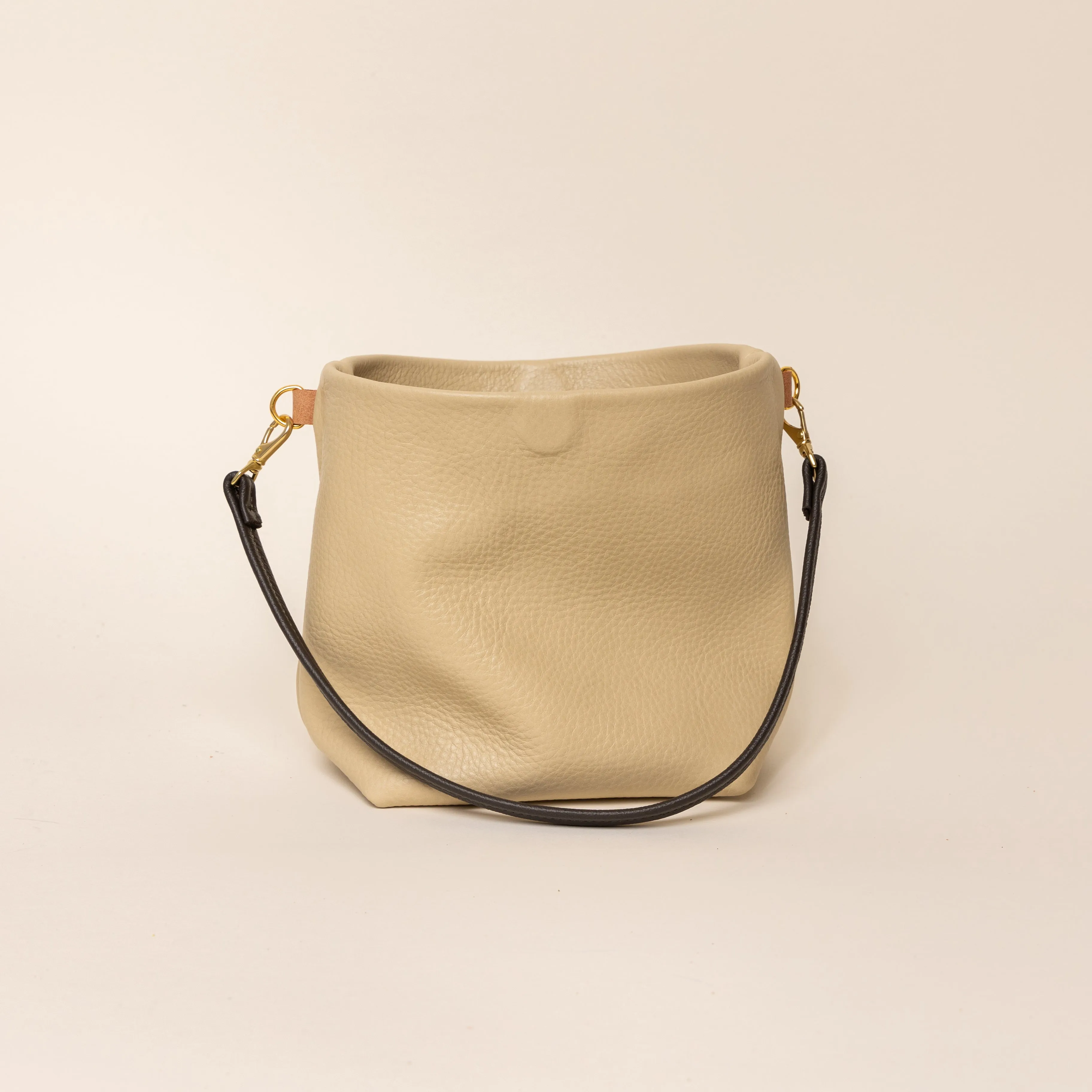 Upcycled Cream/ Hickory Brown Party Bucket