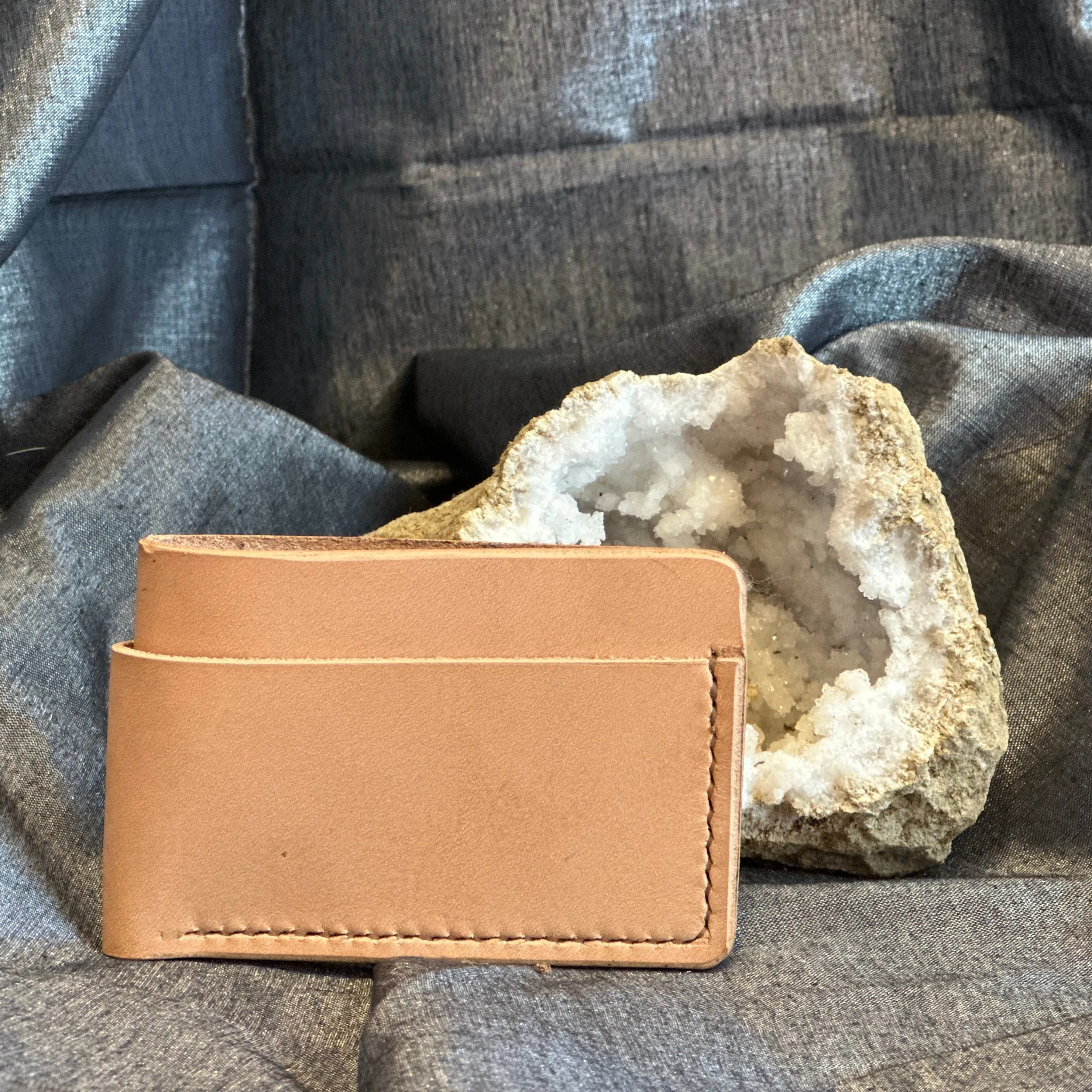 Veg Tan Horizontal Leather Wallet