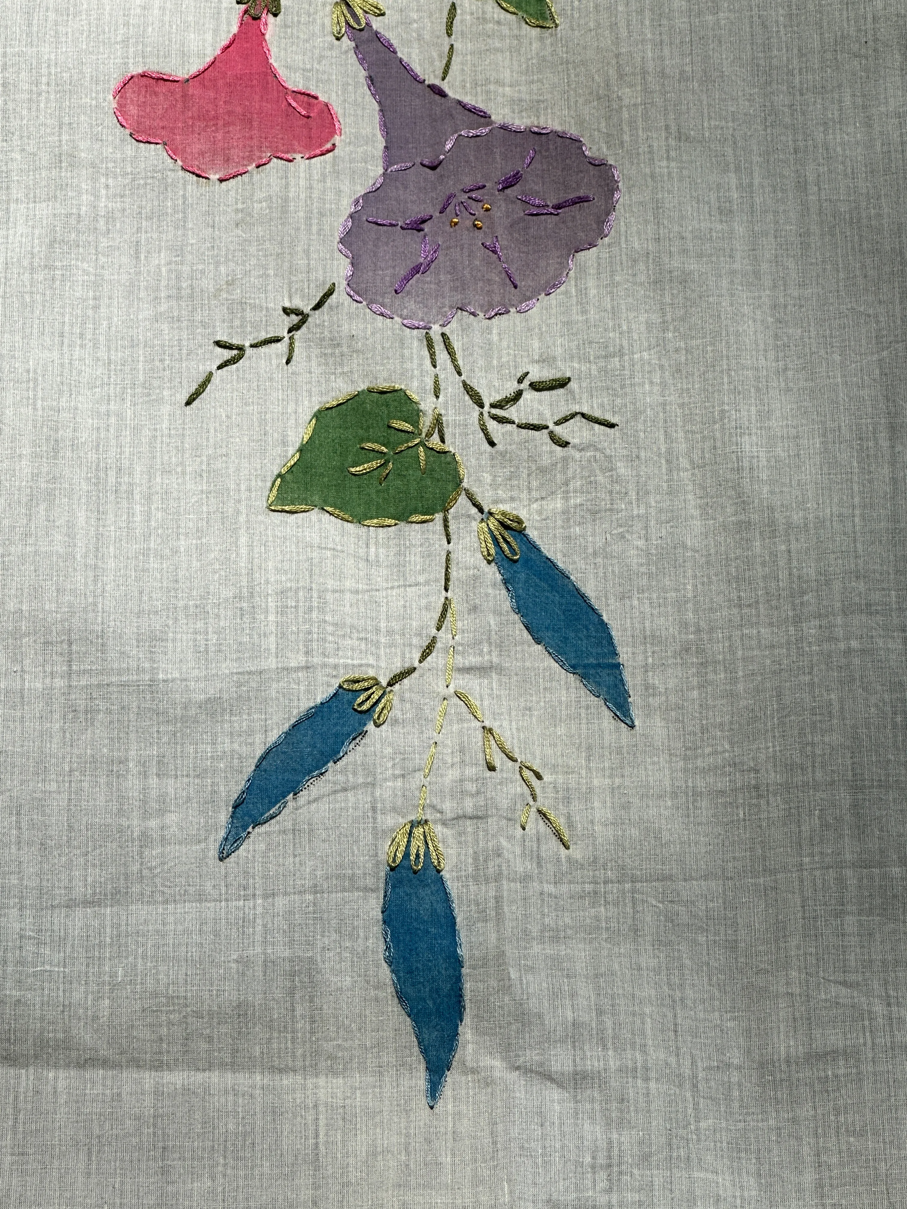 Vintage Morning Glory Quilt Top