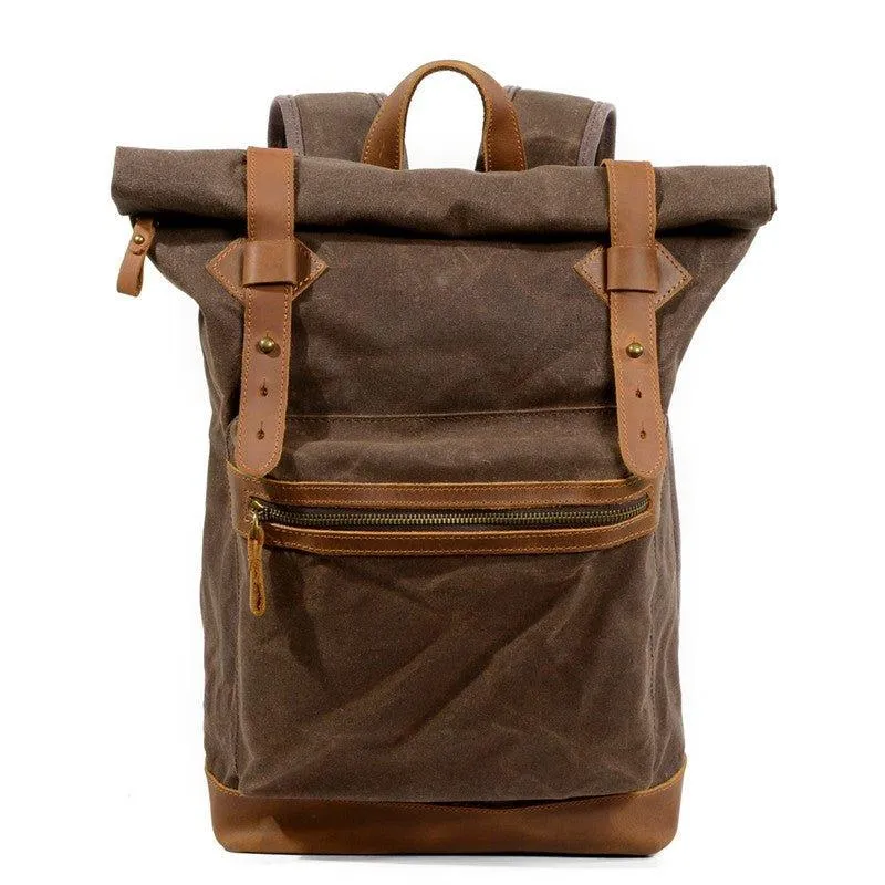 Vintage Roll Top Backpack Rucksack Travel