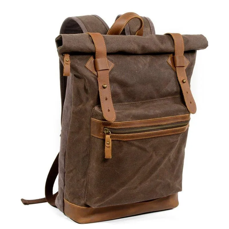 Vintage Roll Top Backpack Rucksack Travel