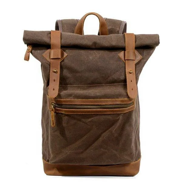 Vintage Roll Top Backpack Rucksack Travel