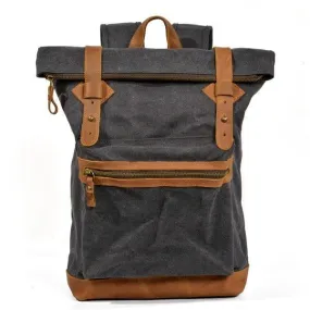 Vintage Roll Top Backpack Rucksack Travel