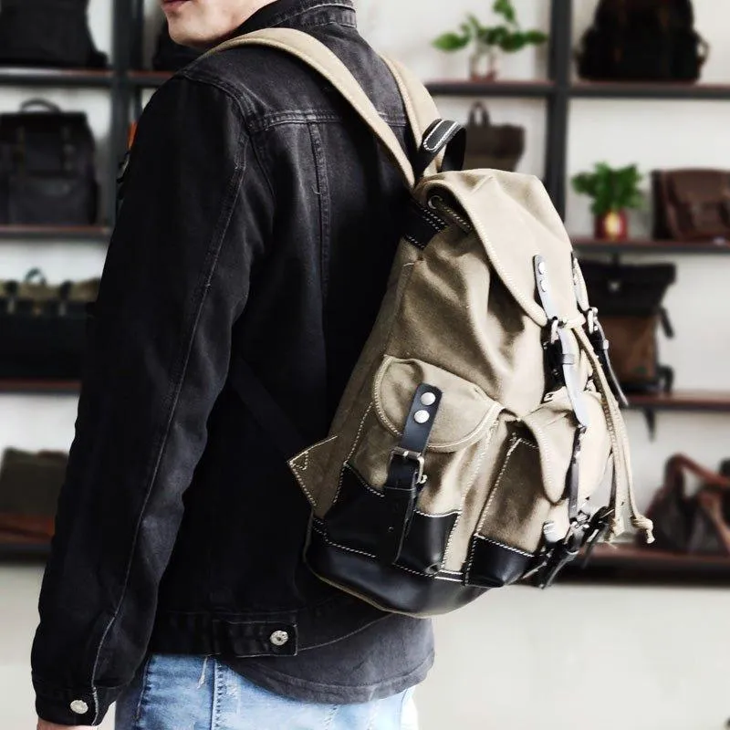 Vintage Waxed Canvas Backpack Waterproof for Men