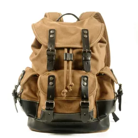 Vintage Waxed Canvas Backpack Waterproof for Men