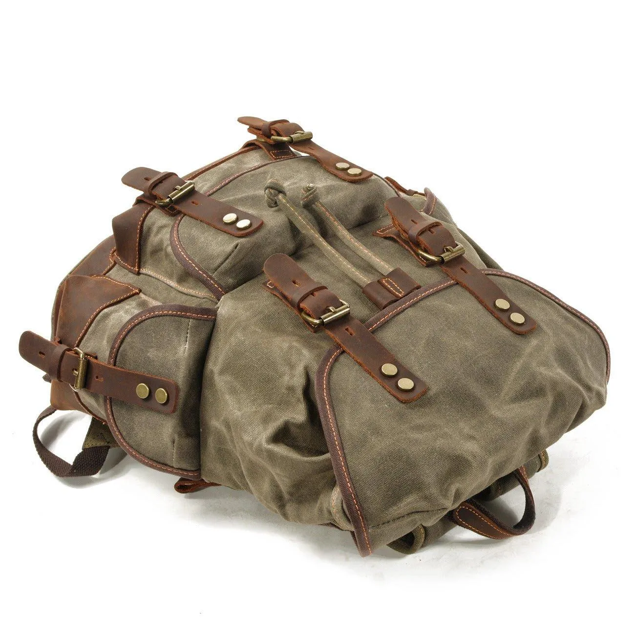 Vintage Waxed Canvas Backpack Waterproof for Men