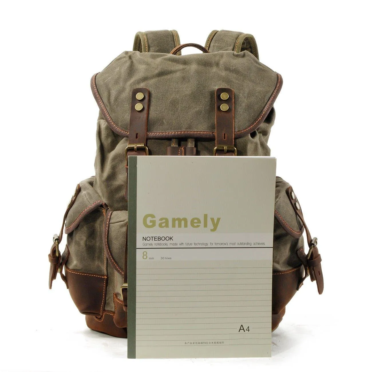 Vintage Waxed Canvas Backpack Waterproof for Men