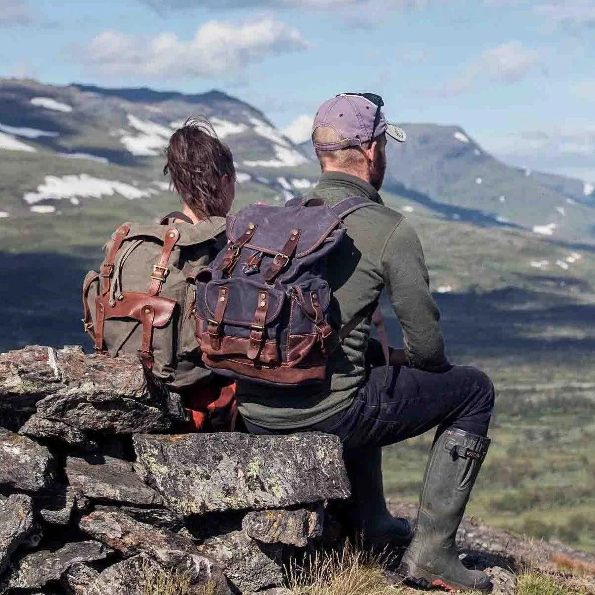 Vintage Waxed Canvas Backpack Waterproof for Men