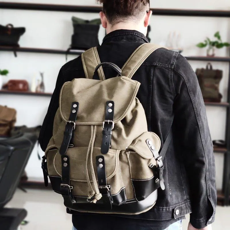 Vintage Waxed Canvas Backpack Waterproof for Men