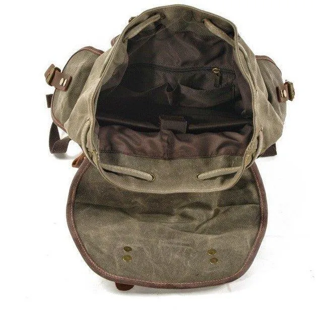Vintage Waxed Canvas Backpack Waterproof for Men
