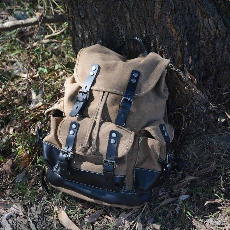 Vintage Waxed Canvas Backpack Waterproof for Men