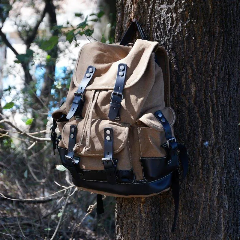 Vintage Waxed Canvas Backpack Waterproof for Men