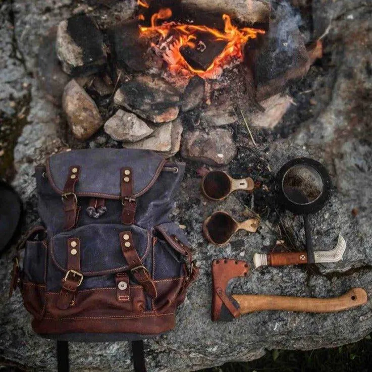 Vintage Waxed Canvas Backpack Waterproof for Men