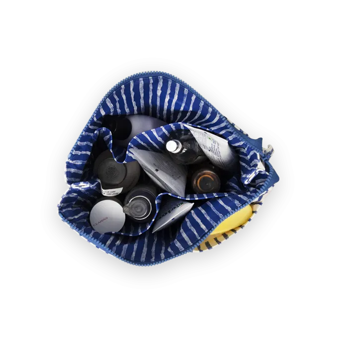 Wash Bag Tall - India Ink - Egg Shell